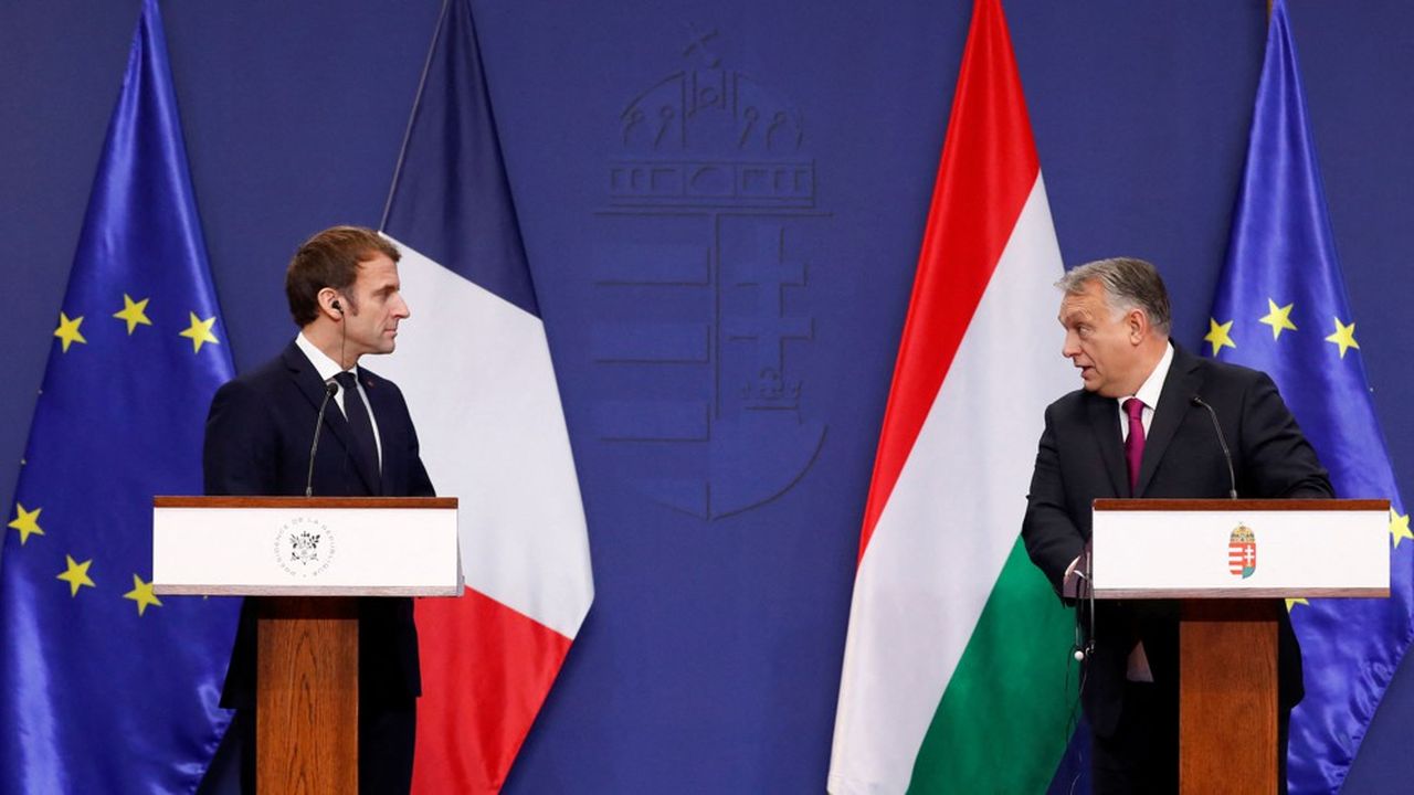 Le président français, Emmanuel Macron, et le Premier ministre hongrois, Viktor Orbán, ont fait chacun une courte déclaration avant leur déjeuner en commun.
