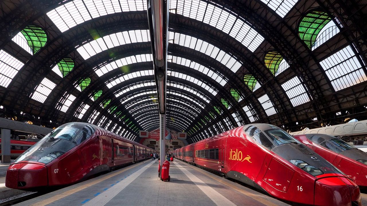Les trains à grande vitesse Italo de NTV, actifs sur le réseau transalpin depuis 2012.