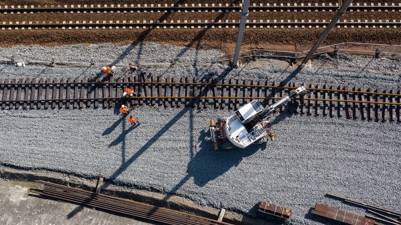 Le chantier ferroviaire en cours à Saint-Jean-de-Maurienne.