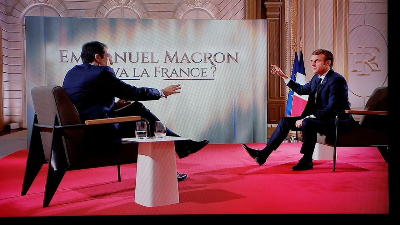 Emmanuel Macron lors de son entretien fleuve mercredi soir.