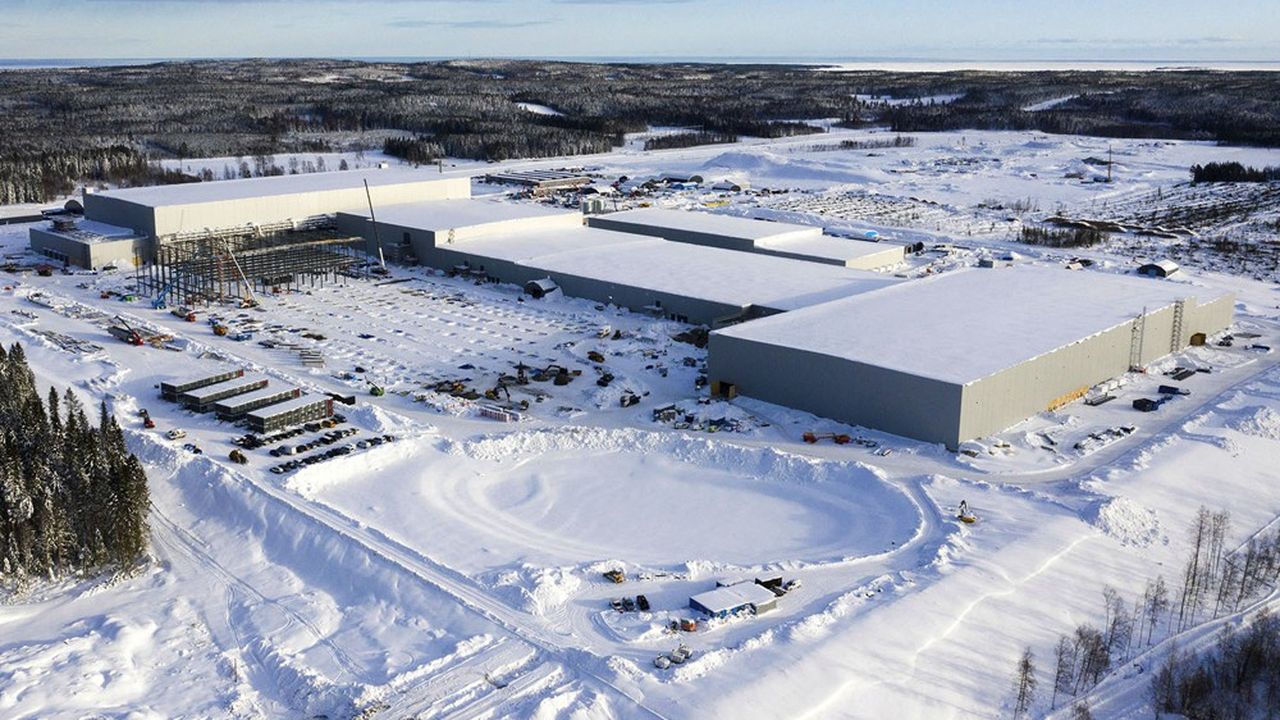 L'usine de Northvolt à Skellefteå, au nord de la Suède, lors de sa construction.