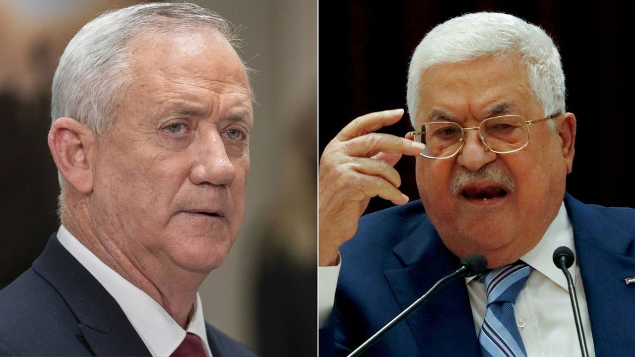 Le ministre de la défense israélien Benny Gantz et le président de l'Autorité palestinienne Mahmoud Abbas.
