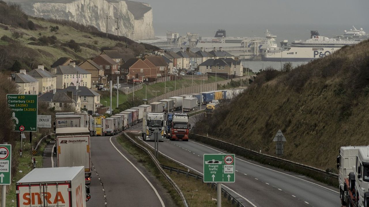 En dépit des nouvelles règles de contrôle douanier, le gouvernement britannique espère éviter les longues files d'attente de camions à la frontière.