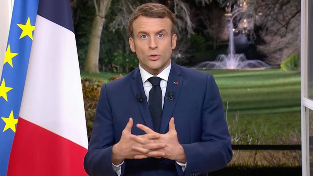 Emmanuel Macron lors de son allocution ce vendredi soir.
