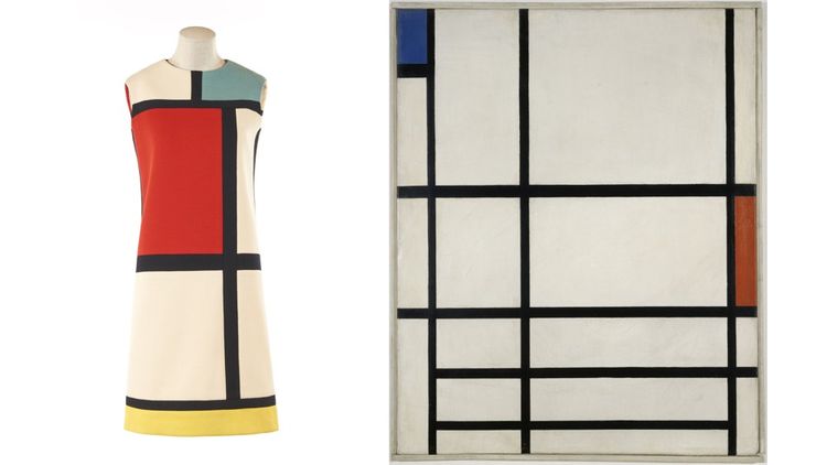 La robe hommage d'Yves Saint Laurent à Piet Mondrian. Automne-hiver 1965.