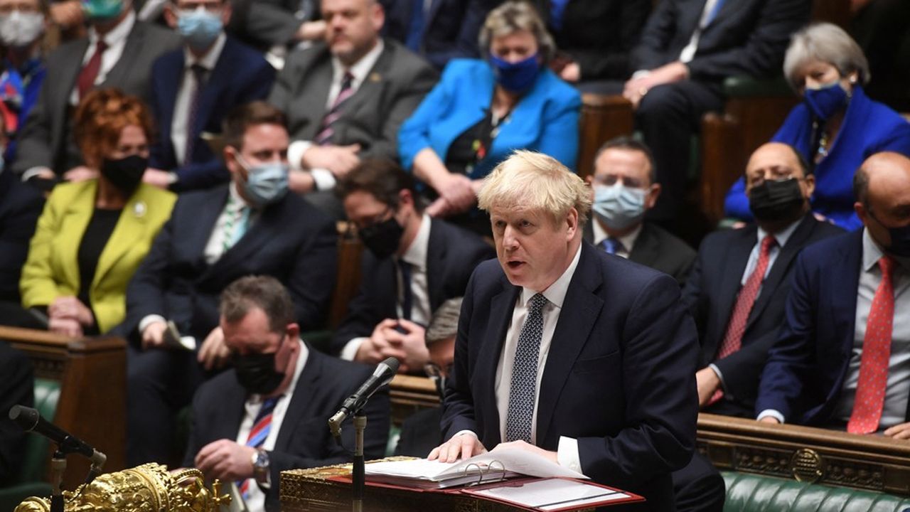 Le Premier ministre britannique, Boris Johnson, lors des questions au Parlement le 12 janvier.