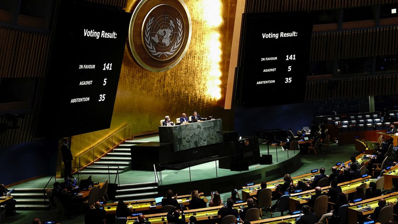 C'est à une écrasante majorité que les représentants des 193 pays membres de l'ONU ont condamné, mercredi à New York, l'agression russe en Ukraine.