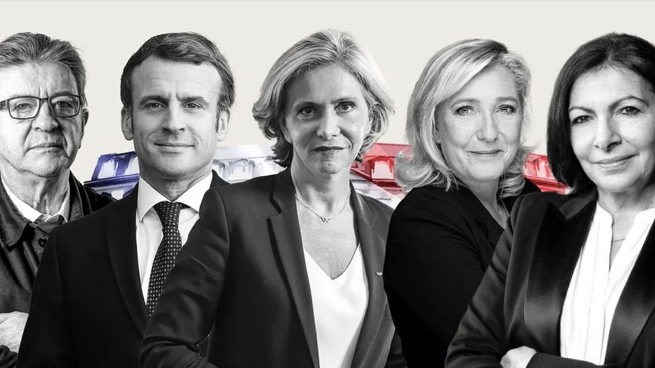 Jean-Luc Mélenchon, Emmanuel Macron, Valérie Pécresse, Marine Le Pen, Anne Hidalgo.