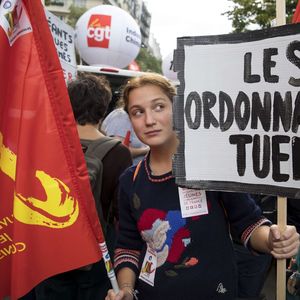 Manifestation contre les ordonnances Macron, notamment sur la loi du travail 2, à Paris le 12 septembre 2017.