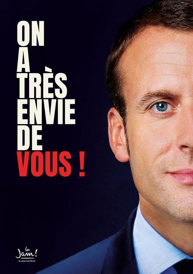 Affiches de pré-campagne conçues par les Jeunes avec Macron