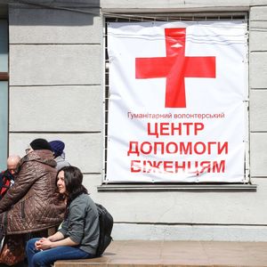 Un bâtiment de la Croix-Rouge à Odessa, dans le sud de l'Ukraine, accueille les Ukrainiens déplacés à cause de la guerre.