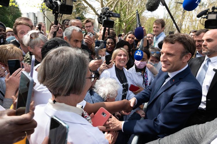 Emmanuel Macron à Mulhouse, le 12 avril.
