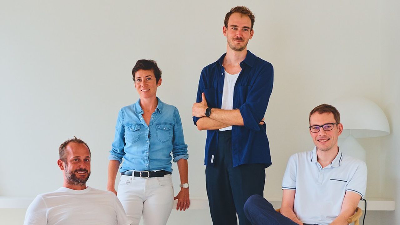 L'équipe fondatrice de Sweep (de gauche à droite) : Nicolas Raspal, Rachel Delacour, Raphaël Gueller et Yannick Chaze.
