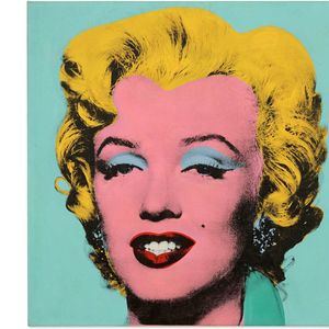 « Shot Sage Blue Marilyn » d'Andy Warhol (1964), encre acrylique et sérigraphie sur lin, 101,6 × 101,6 cm.