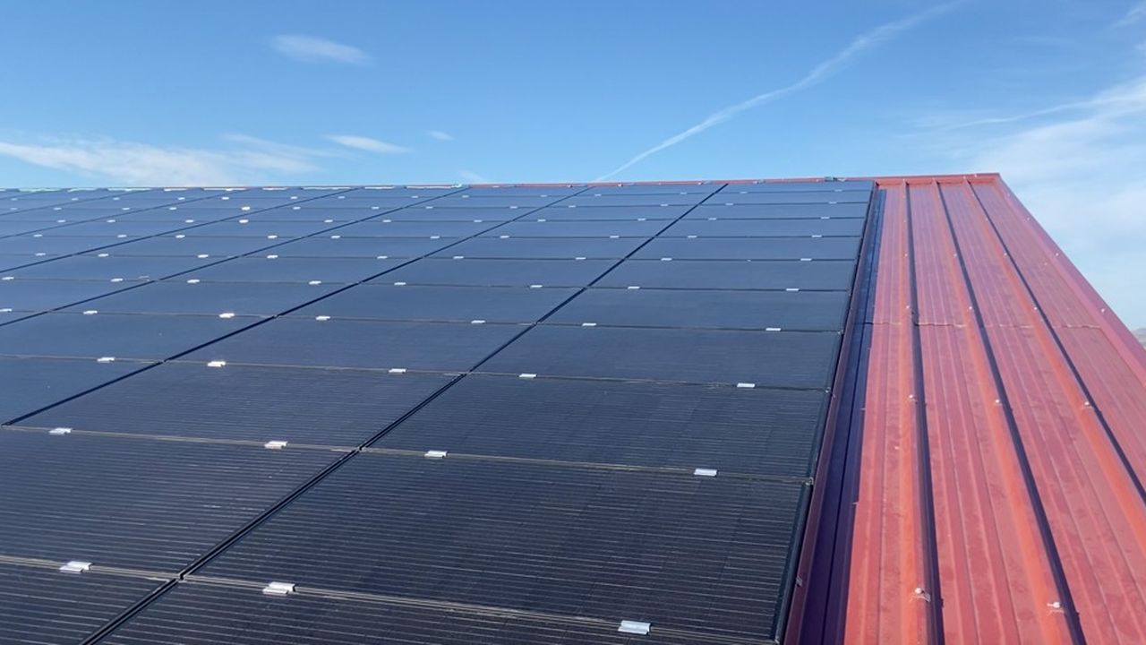 Les panneaux solaires sont installés sur le toit d'un nouveau bâtiment de 900 mètres carrés dédié à la vinification.