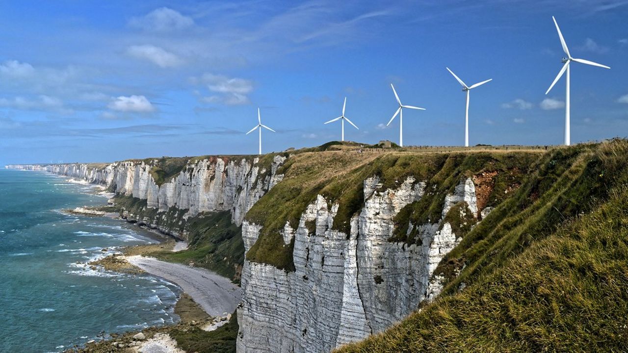 Un champ éolien, à Fécamp, en Normandie.