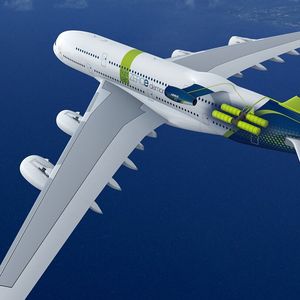 A380 spécialement conçu pour tester la propulsion à l'hydrogène.