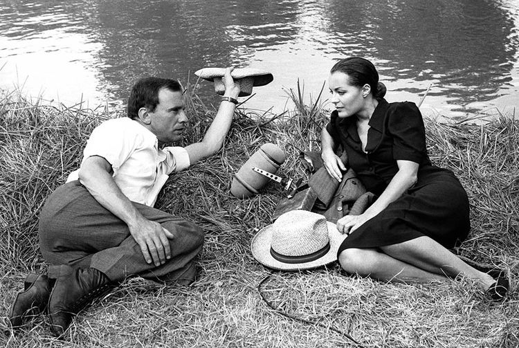 Romi Schneider and Jean-Louis Trintinian, collaborators, during the creation of Pierre Granier-Deferra's 