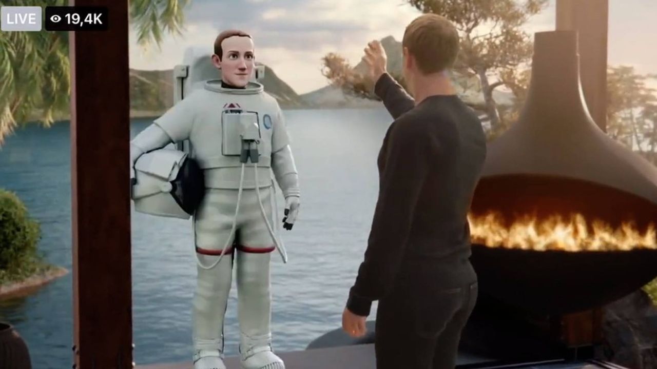 Gafam, éditeurs de jeux vidéos... Divers acteurs investissent dans le métavers. Ici, l'avatar de Mark Zuckerberg dans le métavers, lors de l'annonce en octobre 2021 du changement de nom du groupe Facebook pour Meta.