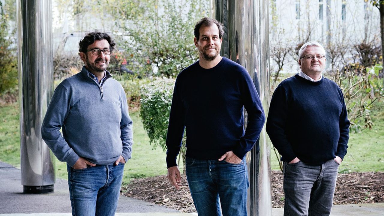 Les trois cofondateurs de Sweetch Energy. De gauche à droite : Bruno Mottet, Nicolas Heuzé et Pascal Le Melinaire.