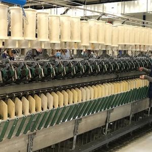 Une dizaine de machines transforment un ruban de lin à l'état brut en un fil prêt à tisser, dans cet ancien entrepôt logistique de 6.000 mètres carrés.
