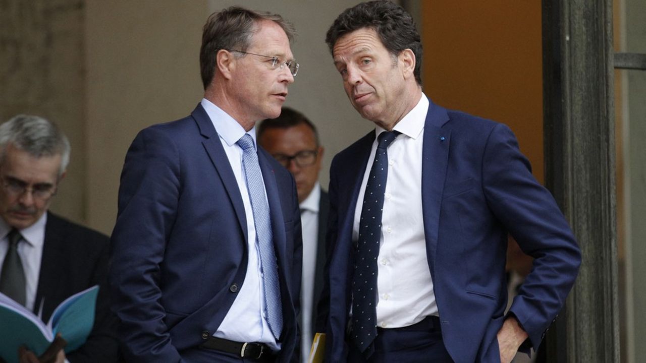 Le président de la CPME, François Asselin, et celui du Medef, Geoffroy Roux de Bézieux (photo d'archives : juin 2020).