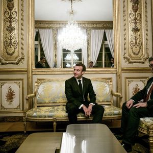 Emmanuel Macron et Jean-Luc Mélenchon le 6 février 2019 à l'Elysée.