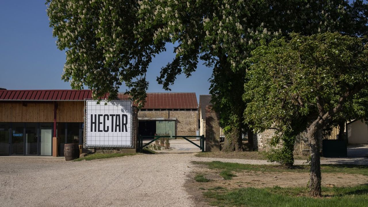 Hectar se déploie sur deux sites : une ancienne ferme céréalière transformée en salles de réunion et bureaux et une ferme laitière.