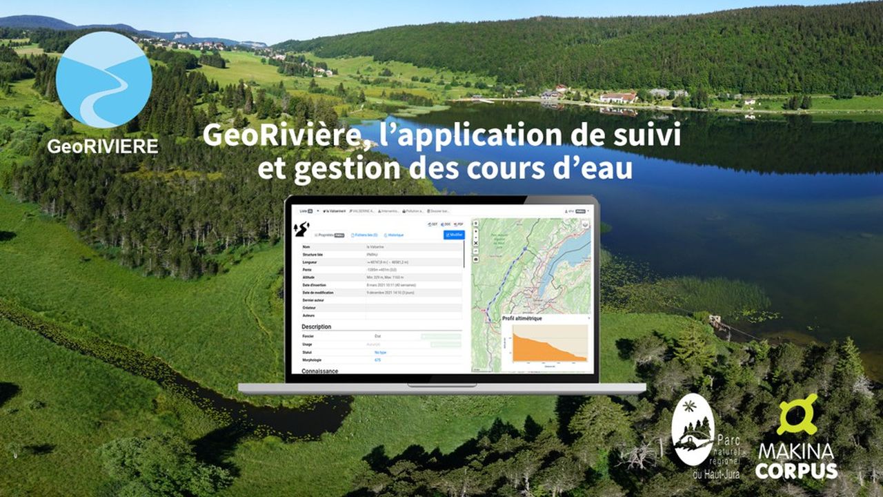 L'application GeoRivière affiche une cartographie interactive des cours d'eau.