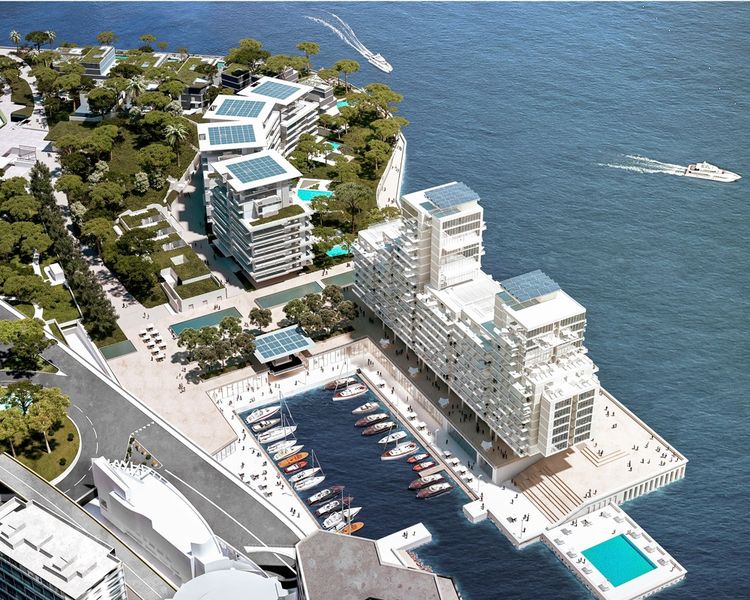 Le futur quartier de Monaco gagné sur la mer et dont l'agence a conçu le projet d'urbanisme.