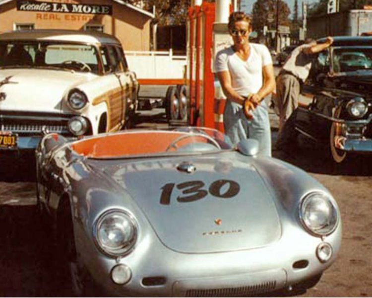James Dean et sa Porsche
