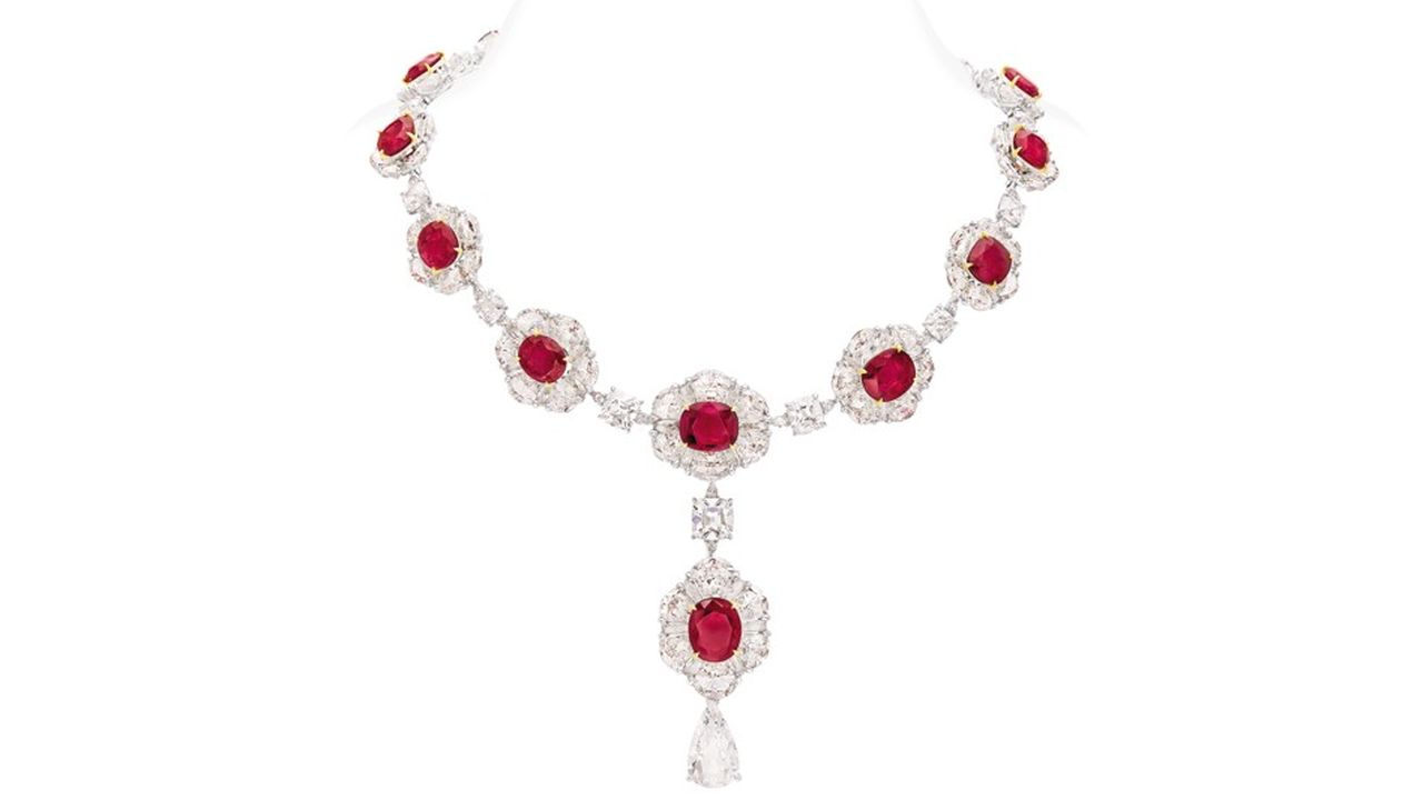 Nirav Modi- Collier Mogok de rubis et diamants