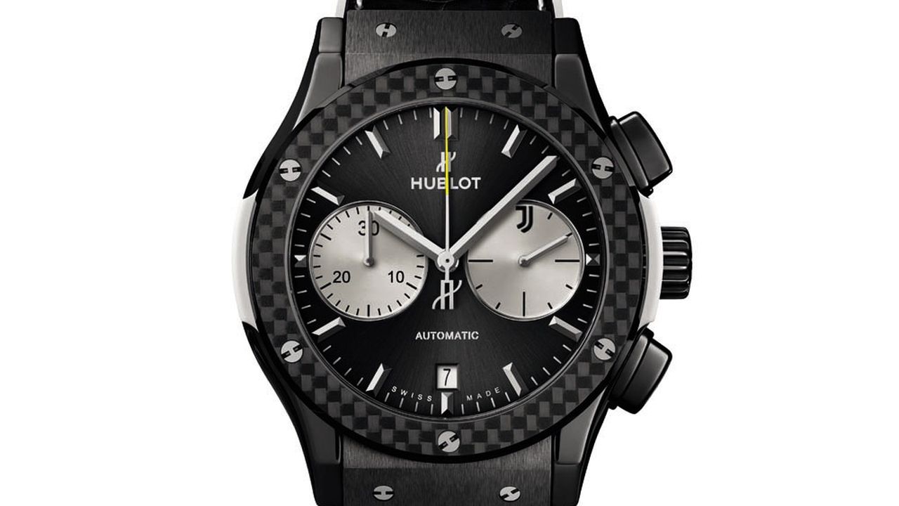 La montre classic fusion chronograph Juventus, en édition limitée d'Hublot.