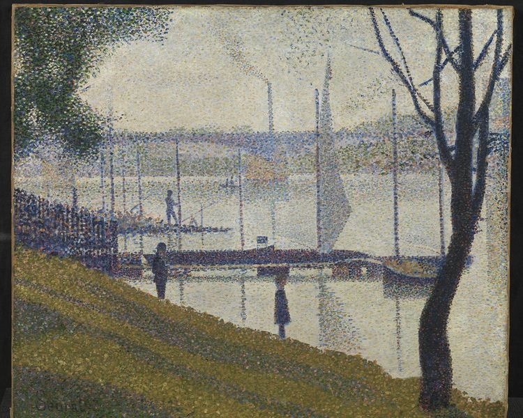 Bridge at Courbevoie, 1886-1887, Georges Seurat (1859-1891). Object id P.1948.SC.394, NP205.