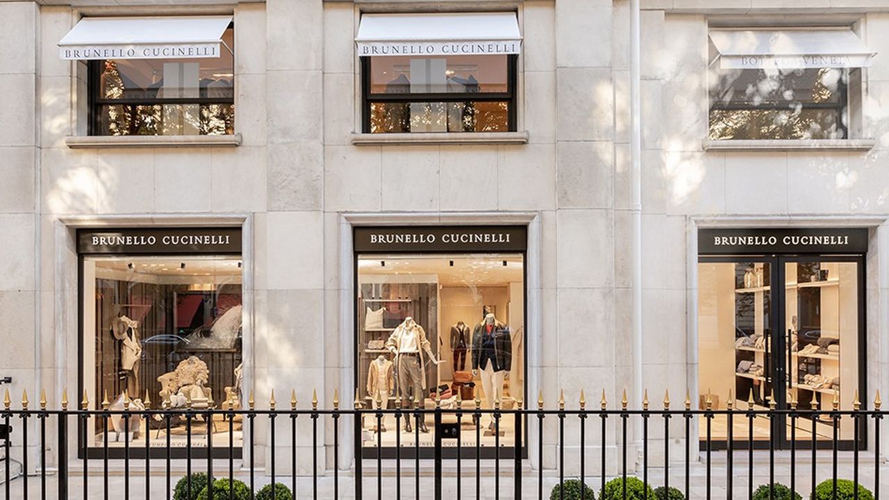 La facade de la nouvelle boutique Brunello Cucinelli.