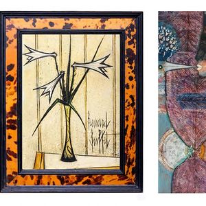 «Trois lys dans un vase» (1928-1999), de Bernard Buffet et «Femme oiseau» (1912-1994), de Max Walter Svanberg.