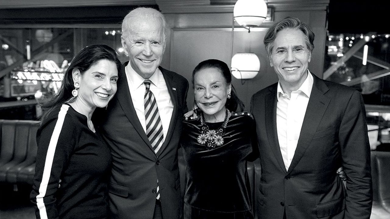 Leah Pisar-Haas, Joe Biden, sa mère Judith Pisar et son frère Antony Linken, en 2019.