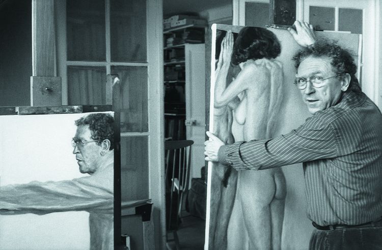 Le peintre franco-israelien Avigdor Arikha photographié par son ami Cartier-Bresson en 1985.
