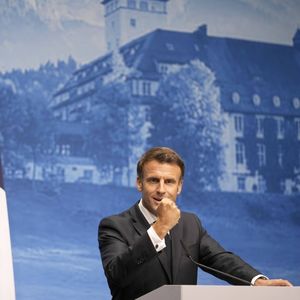 Le président Emmanuel Macron lors d'une conférence de presse lors du sommet du G7 à Elmau, Allemagne, 28 juin 2022.
