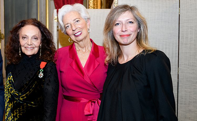 Diane von Fürstenberg, Christine Lagarde et Anne Claire Legendre (Consule générale de France à New York)
