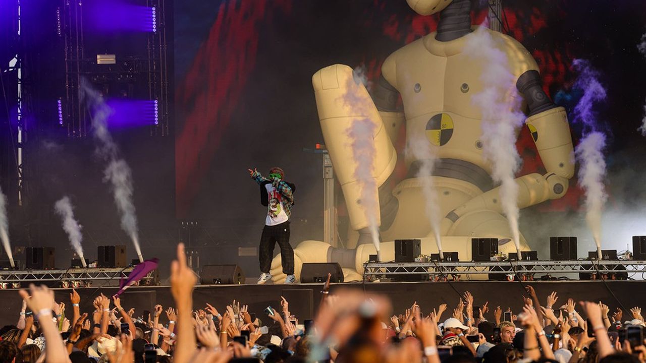 Le rockeur Asap Rocky sur le Lollapalooza à l'hippodrome de ParisLongchamp le 17 juillet dernier.