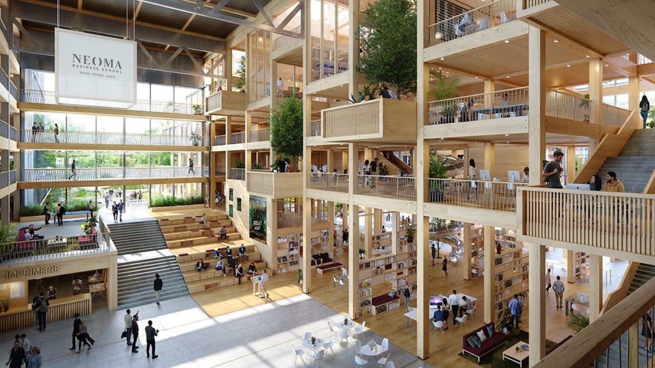 Le futur campus de Neoma à Reims sera construit sur une friche industrielle, en bord de canal.