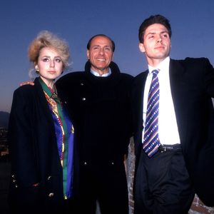 Avec ses enfants, sa fille Marina et son fils Pier Silvio.