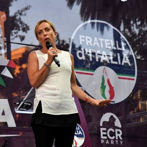 Giorgia Meloni, leader du parti Fratelli d'Italia, pourrait devenir présidente du Conseil.
