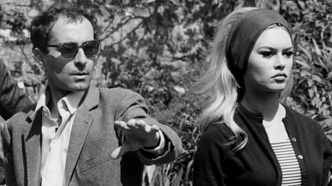 Jean-Luc Godard et Brigitte Bardot sur le tournage du Mépris en 1963
