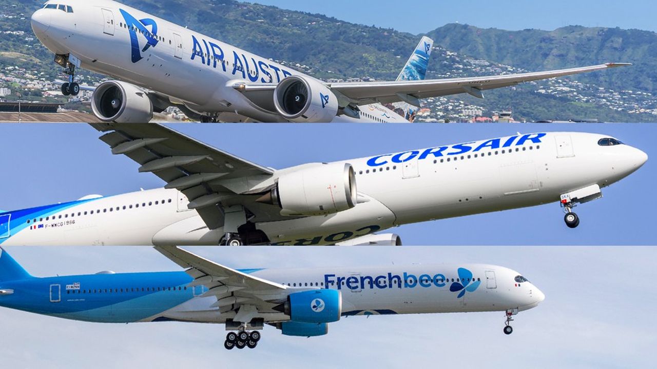 Air Austral, French Bee et Corsair transportent au total 60 % des passagers entre la métropole et La Réunion, Air France, 40 %.