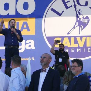 Matteo Salvini, leader de la Ligue, en meeting électoral pour les Législatives du 25 septembre 2022