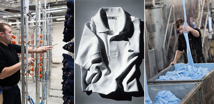 Le tricotage de la maille jersey pour Lacoste dans l'usine de Troyes.