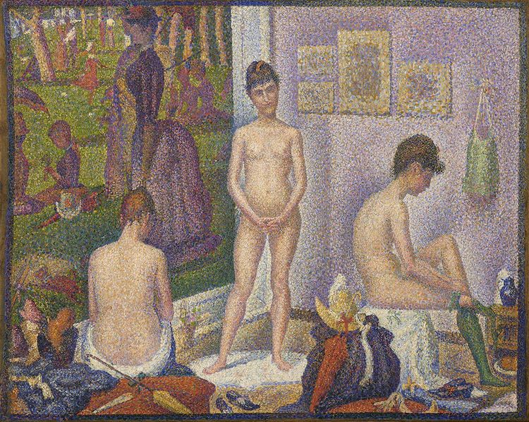 «Les Poseuses, Ensemble» (Petite version), 1888, par Georges Seurat, estimé à plus de 100 millions de dollars.