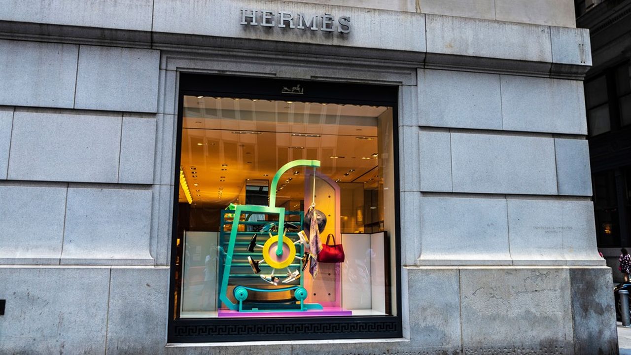 Nouvelles vitrines de la boutique Hermès de Madison Avenue, à New York.